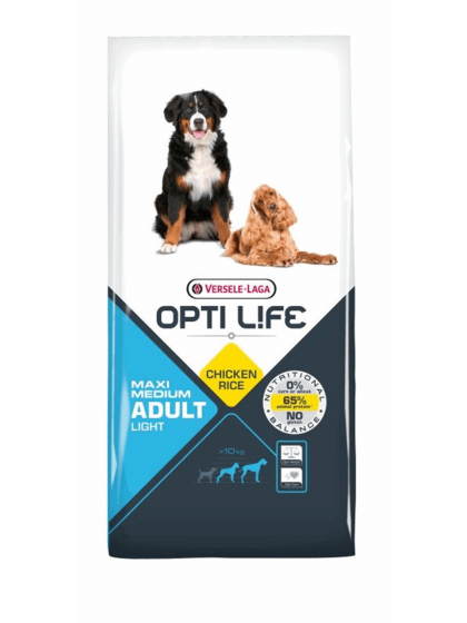 OPTI LIFE ADULT LIGHT / STERILISED MEDIUM & MAXI CHICKEN & RICE 12,5KG